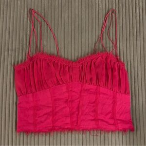 Urban Outfitters - Hot Pink Lace Bustier Corset Top